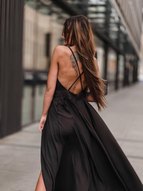 Długa sukienka BRASIL monstery - SEMPRE