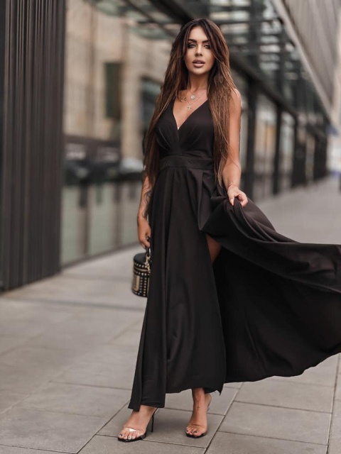 Długa sukienka BRASIL monstery - SEMPRE