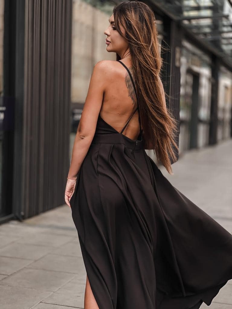 Długa sukienka BRASIL czarna - SEMPRE