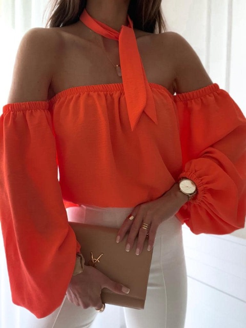 Hiszpanka z chokerem pomarańczowa - BOCCA