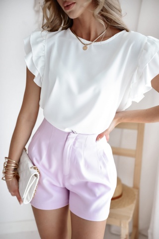 Liliowe szorty z wiskozy - XANA