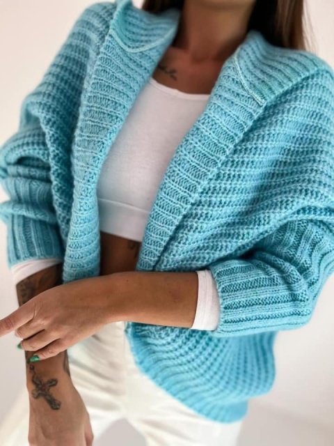 Ponczo z kapturem błękitne - STAYHERE