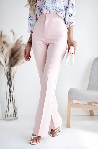 Spodnie dzwony pudrowo-brzoskwiniowe - XANA