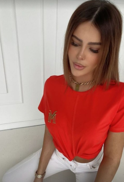 T-shirt MIRAGE czerwono-pomarańczowy- LA MANUEL