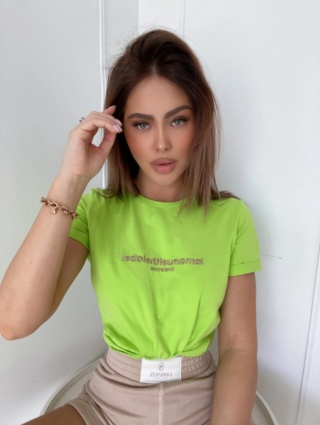 T-shirt MISSED zielony - LA MANUEL