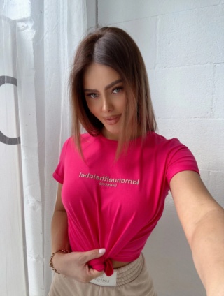 T-shirt MISSED fuksja - LA MANUEL