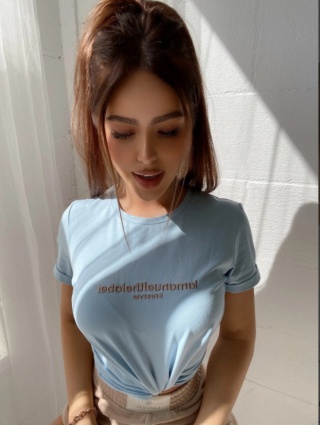 T-shirt MISSED błękitny - LA MANUEL