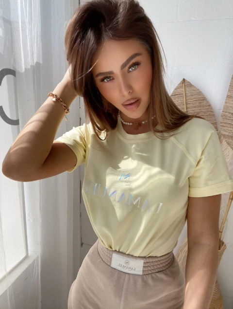 T-shirt SHINY żółty - LA MANUEL