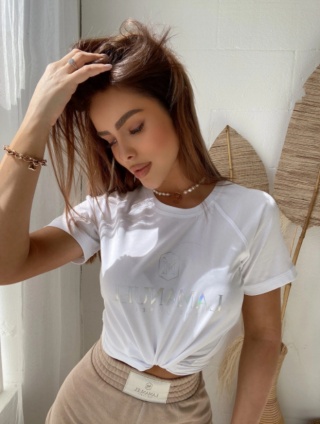 T-shirt SHINY biały - LA MANUEL