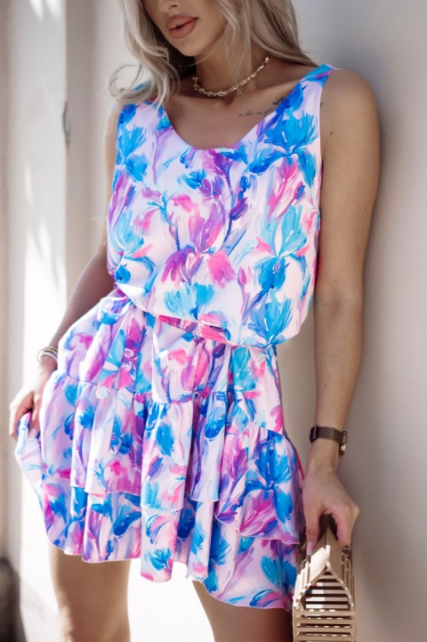 Wiskozowa sukienka o luźnym kroju z paskiem - XANA