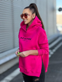 Bluza SARA LOGO amarant z czarnym napisem - SEMPRE