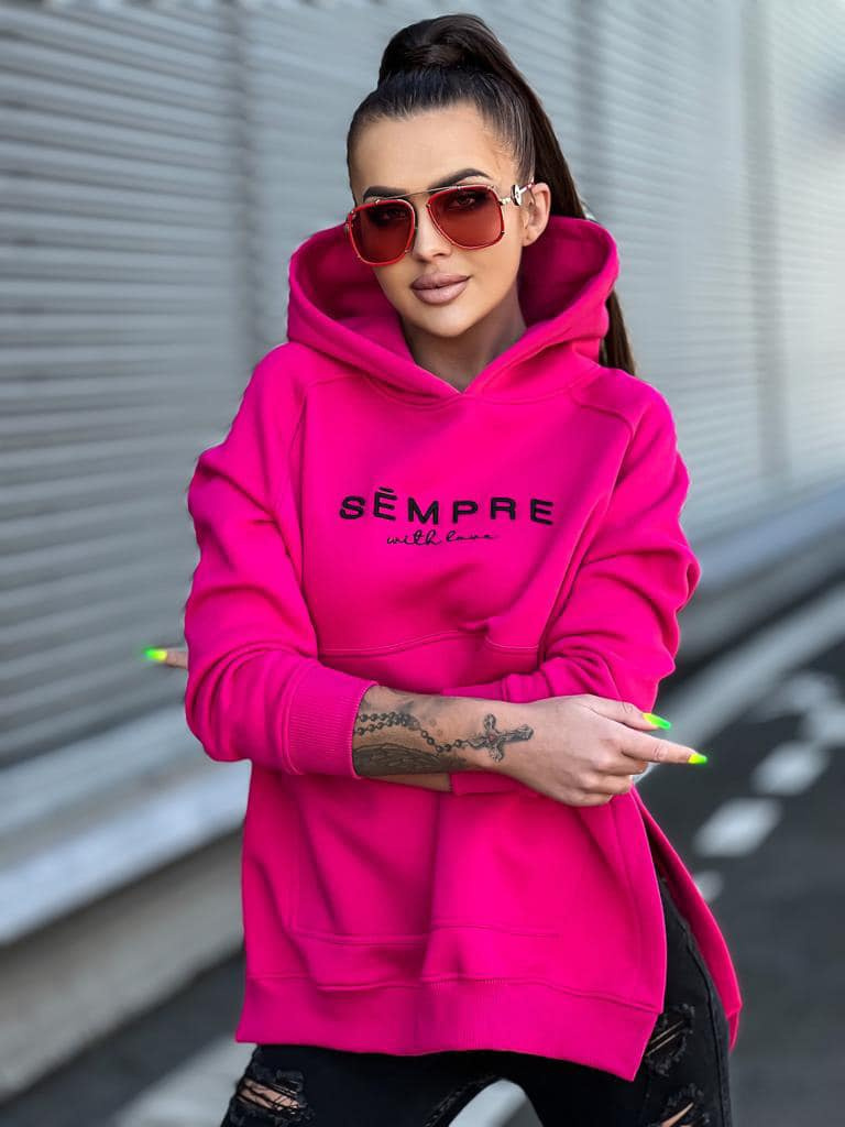 Bluza SARA LOGO amarant z czarnym napisem - SEMPRE Bluza SARA LOGO amarant z czarnym napisem - SEMPRE