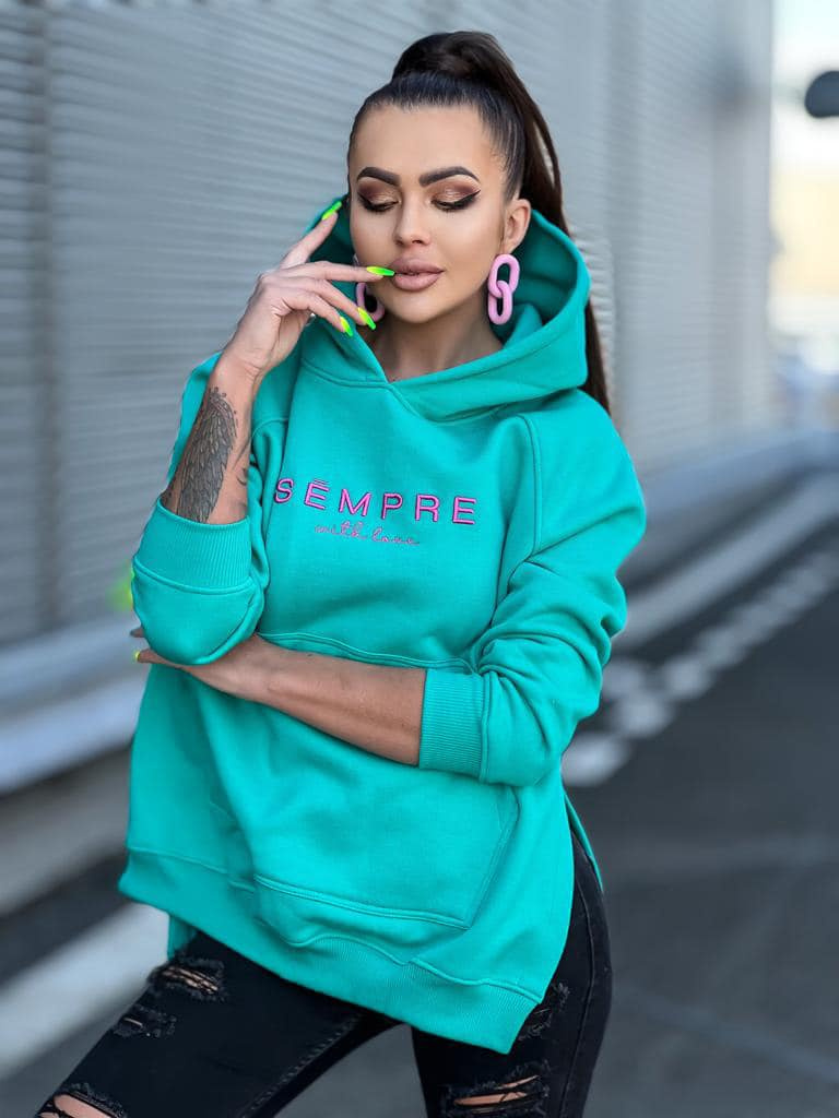 Bluza SARA LOGO szmaragd - SEMPRE Bluza SARA LOGO szmaragd - SEMPRE