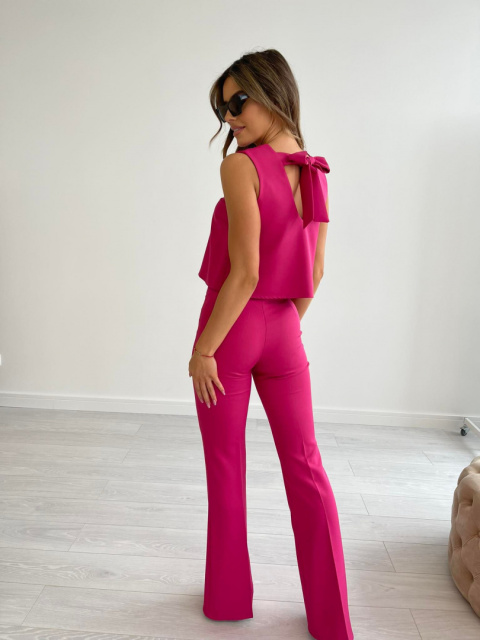 Blouse with fuchsia tie - LA MILLA Blouse with fuchsia tie - LA MILLA