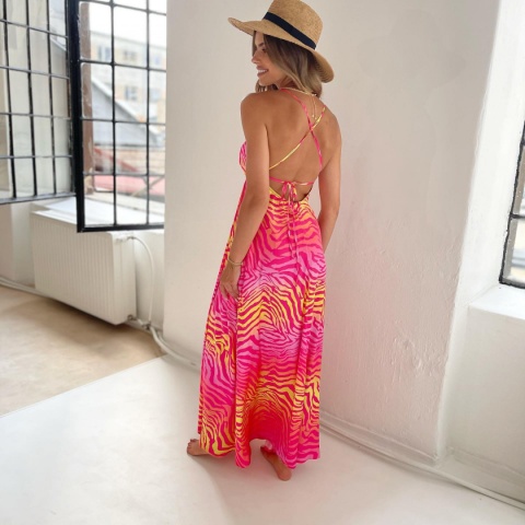 Długa satynowa sukienka - LA MILLA