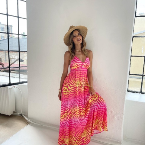 Długa satynowa sukienka - LA MILLA