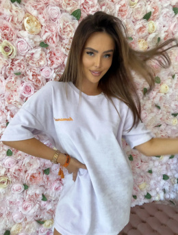 Obszerny t-shirt sukienka ESSENCE lila - LA MANUEL
