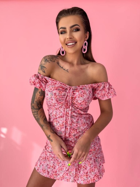 Sukienka z marszeniem i regulacją długości REBECCA