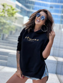 Bluza SARA LOGO czarna ze złotym napisem - SEMPRE Bluza SARA LOGO czarna ze złotym napisem - SEMPRE