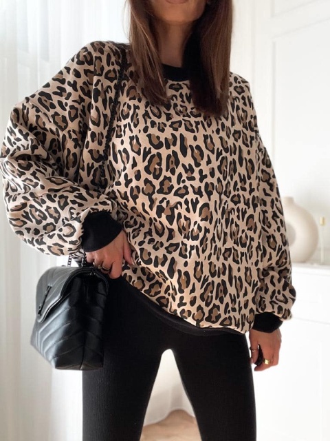 Bluza panterka beżowa - BOCCA