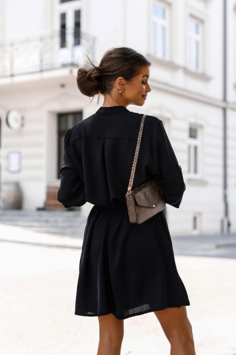 Sukienka z paskiem ELITTE czarna - LA MONNE