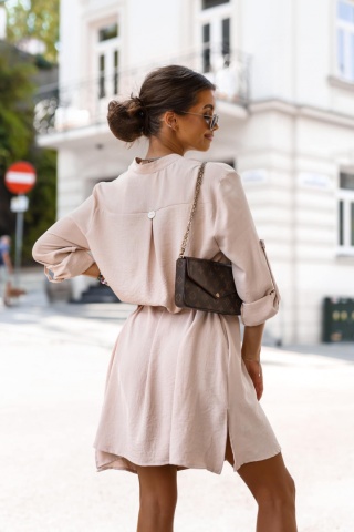 Sukienka z paskiem ELITTE beż - LA MONNE