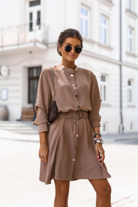 Sukienka z paskiem ELITTE mokka - LA MONNE