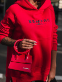 Bluza SARA LOGO czerwona z granatowym napisem - SEMPRE