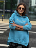 Bluza SARA LOGO niebieska z beżowym napisem - SEMPRE Bluza SARA LOGO niebieska z beżowym napisem - SEMPRE