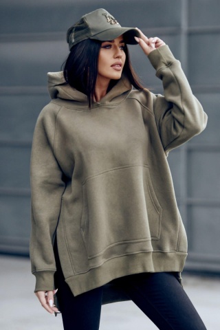 Bluza oversize z kapturem JODIE khaki - ME GUSTA