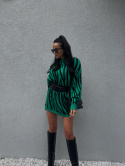 Dłuższy sweter oversize ZEBRA zielony - LA MILLA