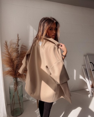 Płaszcz z domieszką wełny ETERNAL beż- LA MANUEL