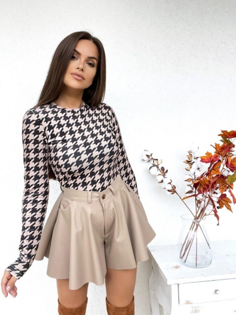 Welurowe body PEPITKA beż - BY MIELCZARKOWSKI